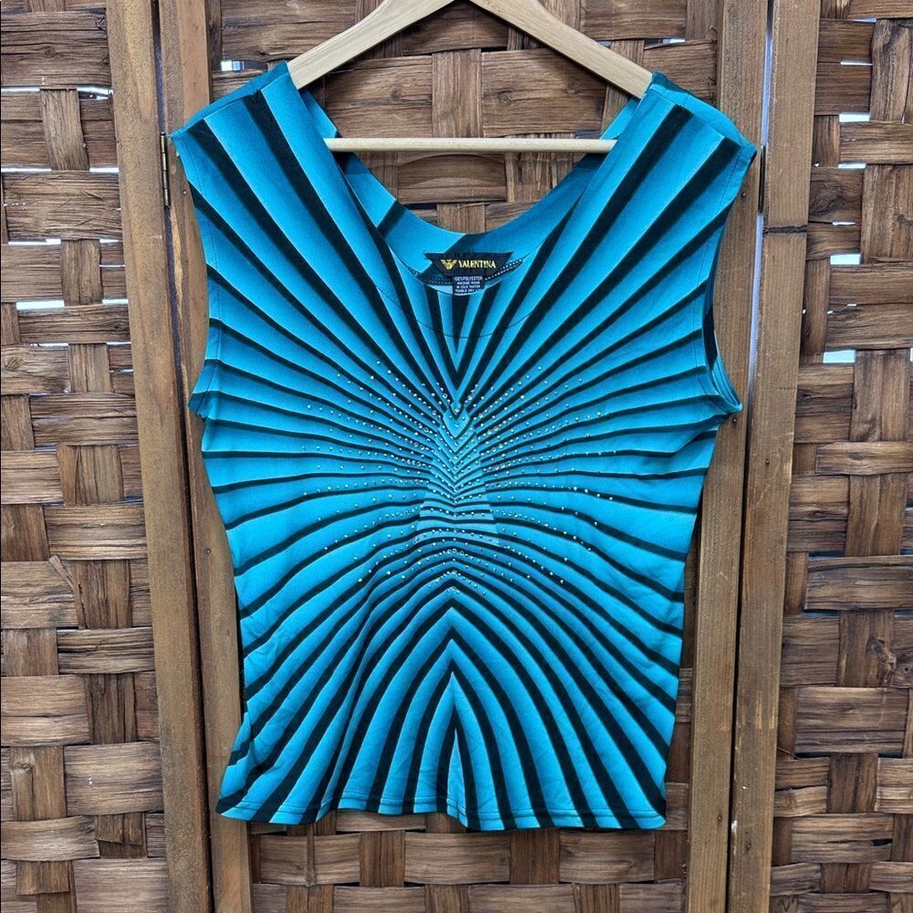 Valentina Teal and Black Radiant Tank Top